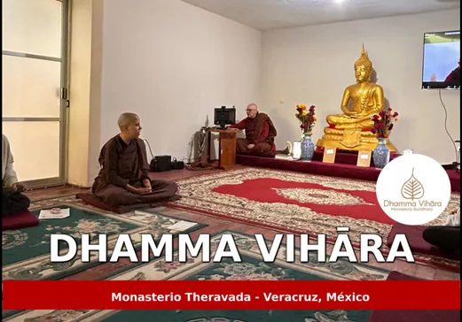 Tarjeta del Dhamma Vihāra, monasterio Theravada en Veracruz, México