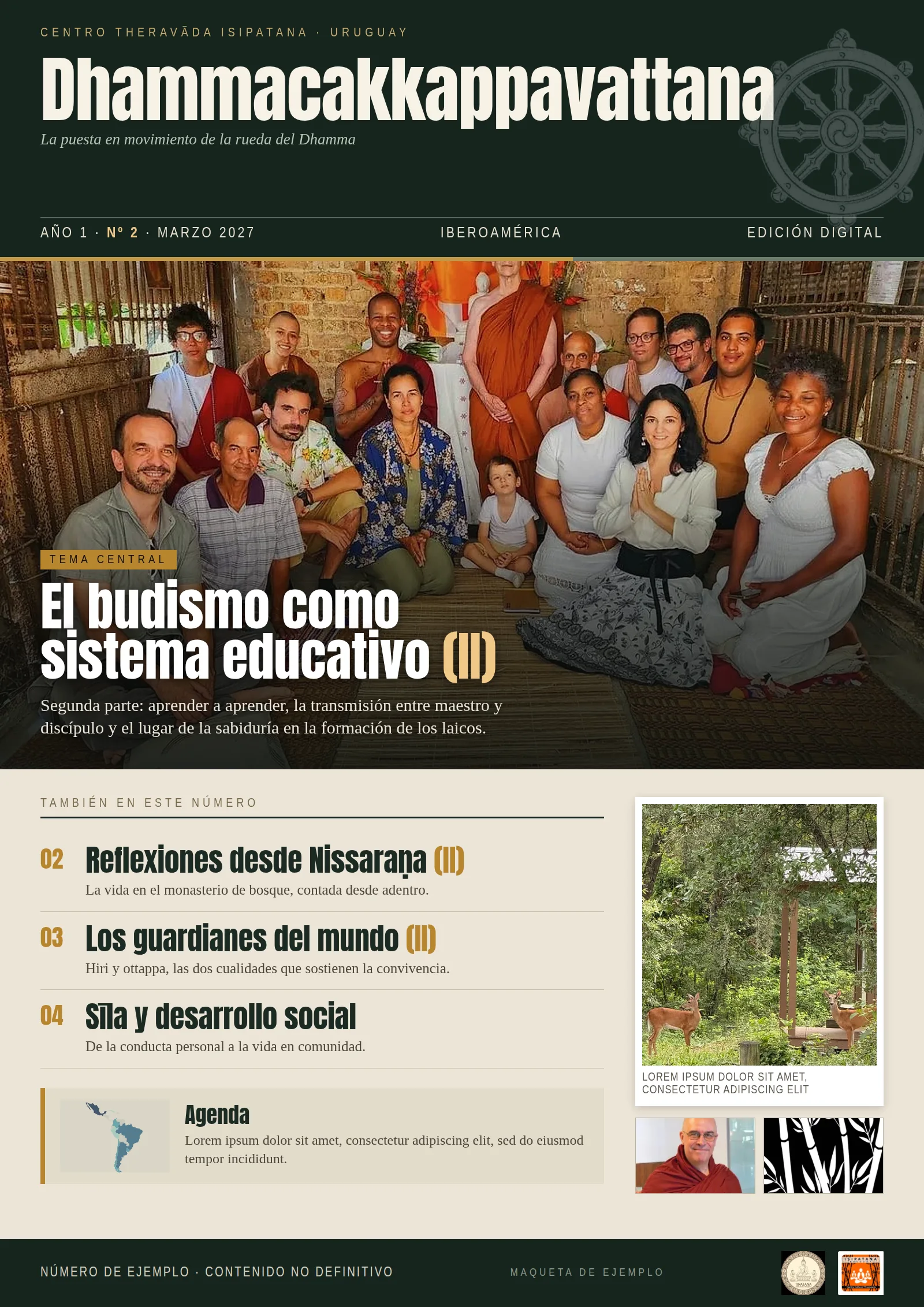 Portada de Dhammacakkappavattana Año 1 – Nº 2
